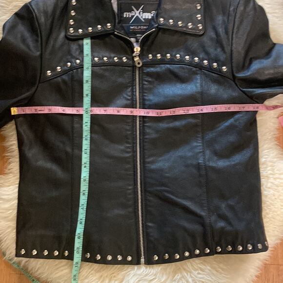Maxima Wilson’s Leather Studded Leather Jacket & Bootcut Pants EUC Sz 10/M - Picture 16 of 16